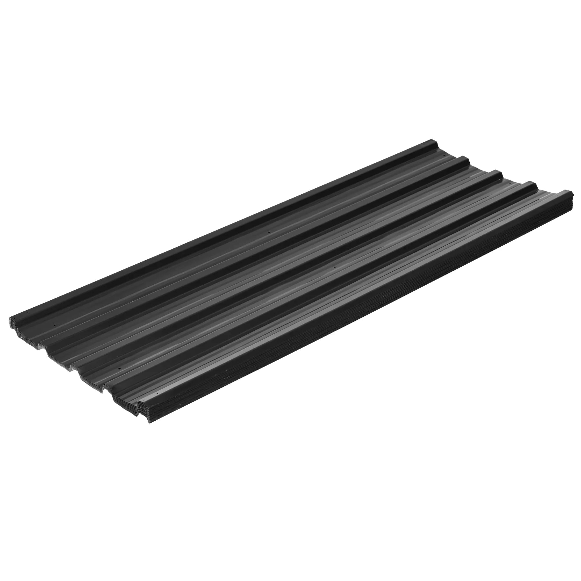 12 vnt. trapecinės skardos 129x45cm 7m² cinkuotos stogo dangos 0,25 mm atsparios oro sąlygoms, tamsiai pilkos spalvos profiliuotos skardos