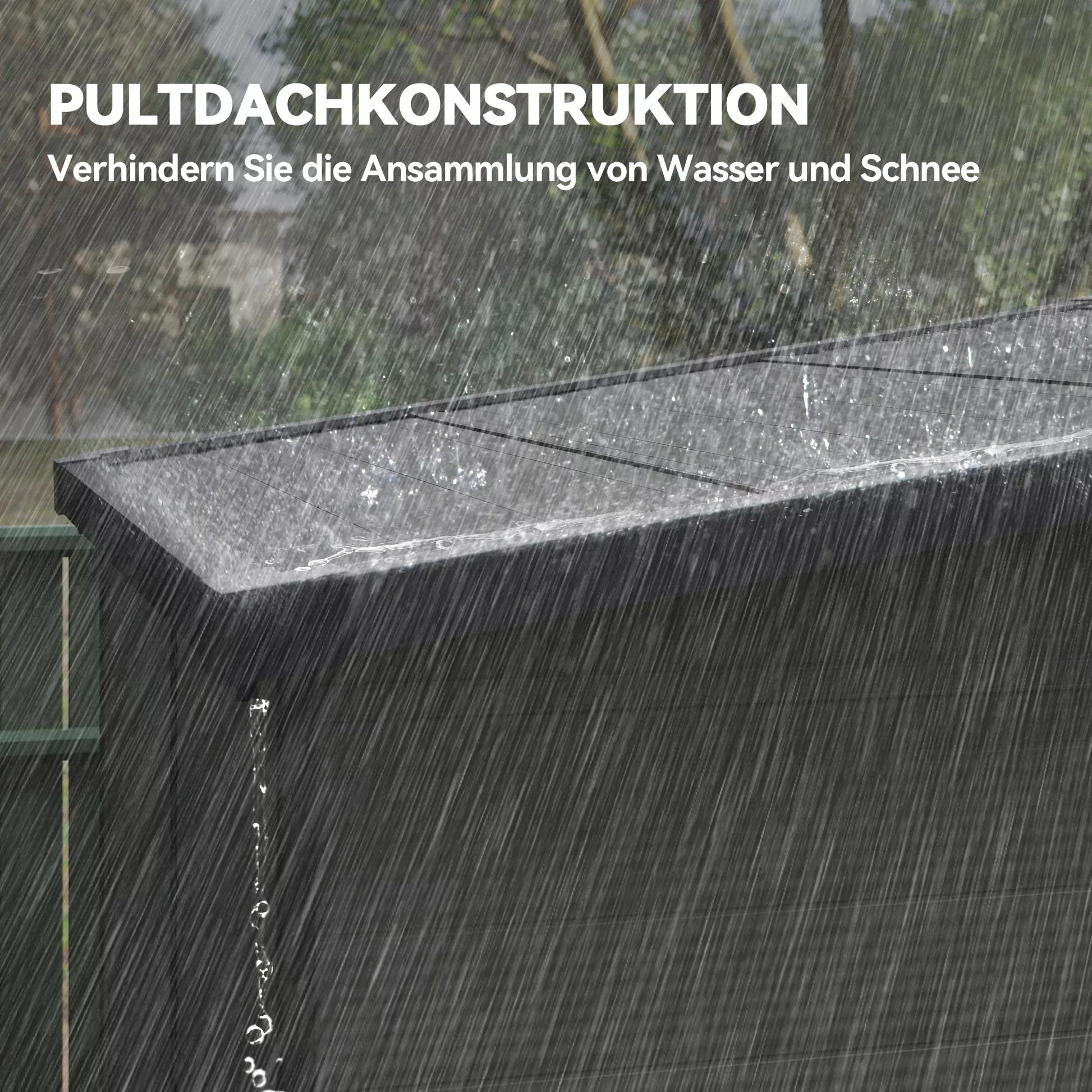 1,9 x 1,9 m sodo ir įrankių namelis iš plastiko, užrakinamos durys, 2 vėdinimo angos, tamsiai pilka