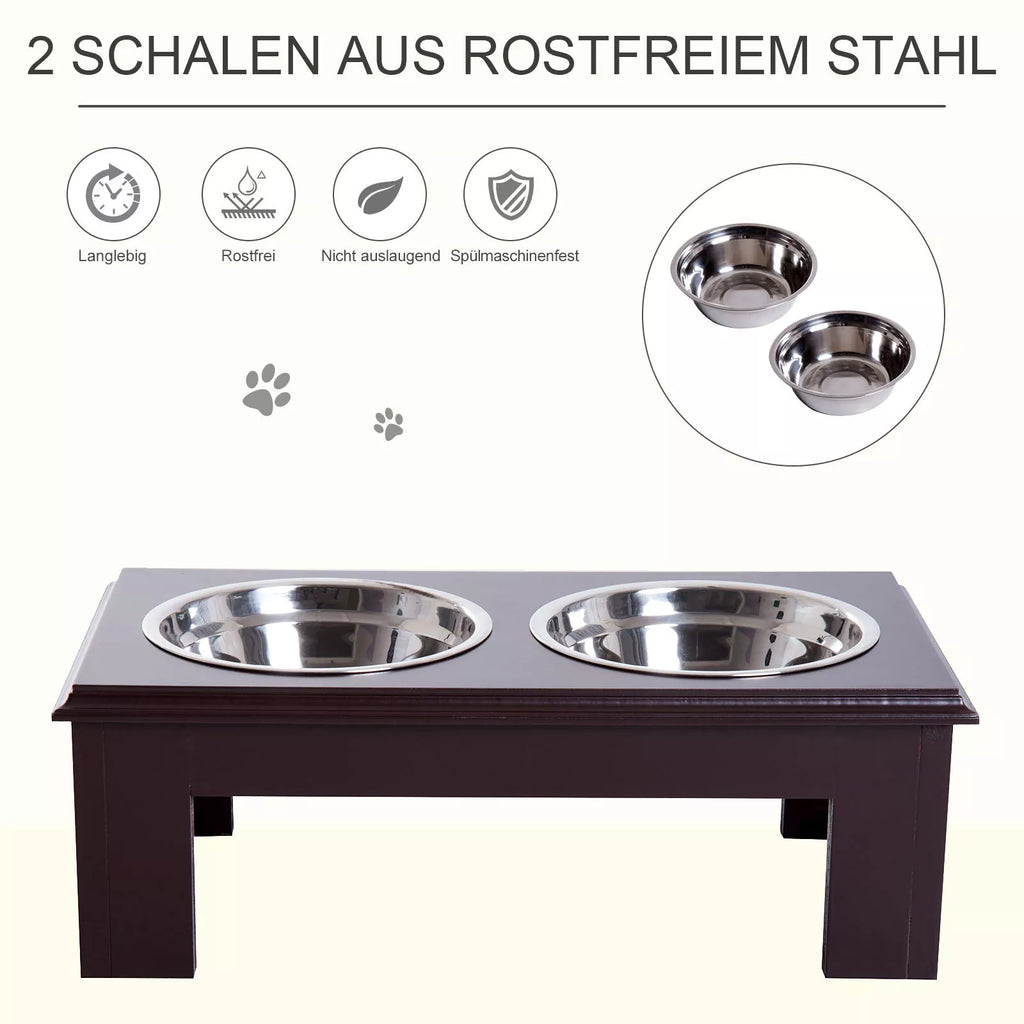 Padidintas šunų dubuo 2 dubenėliai Vandens dubuo 2 x 900 ml nerūdijančio plieno dubenėliai Ėdalas Ėdalas Maisto stotis Šunų dubenėliai mažiems šunims Katėms Espresso