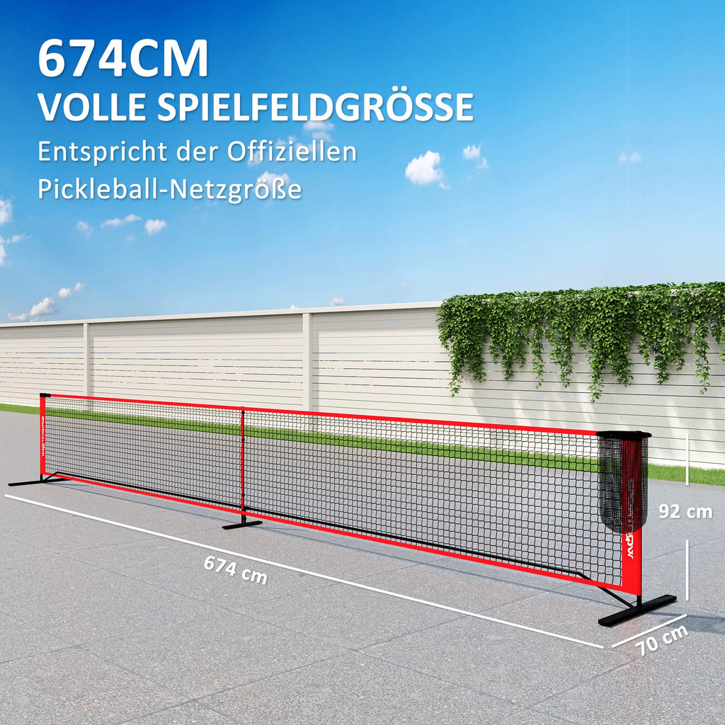 Pickleball tinklas su stovu ir priedais, raudonas