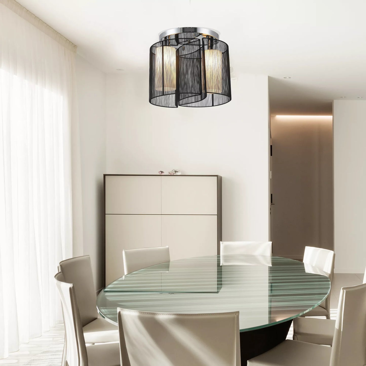 Lubų šviestuvas 2 lizdų E27 Modernus vonios šviestuvas Virtuvės šviestuvas Miegamojo, vonios, virtuvės, svetainės šviestuvas Baltas Ø47,5 x 33 cm (be lemputės)