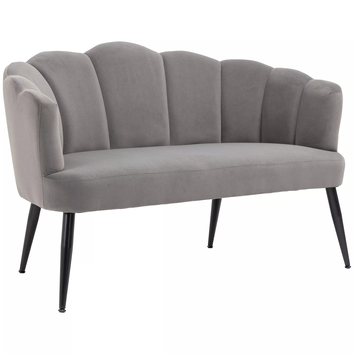 Dvivietė sofa, dvigulė sofa, dvivietis svetainės fotelis modernaus dizaino, atlaiko iki 160 kg, 132 x 66 x 80 cm, pilka