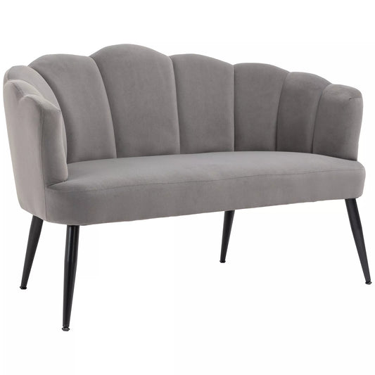 Dvivietė sofa, dvigulė sofa, dvivietis svetainės fotelis modernaus dizaino, atlaiko iki 160 kg, 132 x 66 x 80 cm, pilka