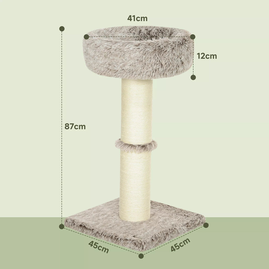 Kačių medis Petree, 87 cm, su draskykle ir gultu, rudas