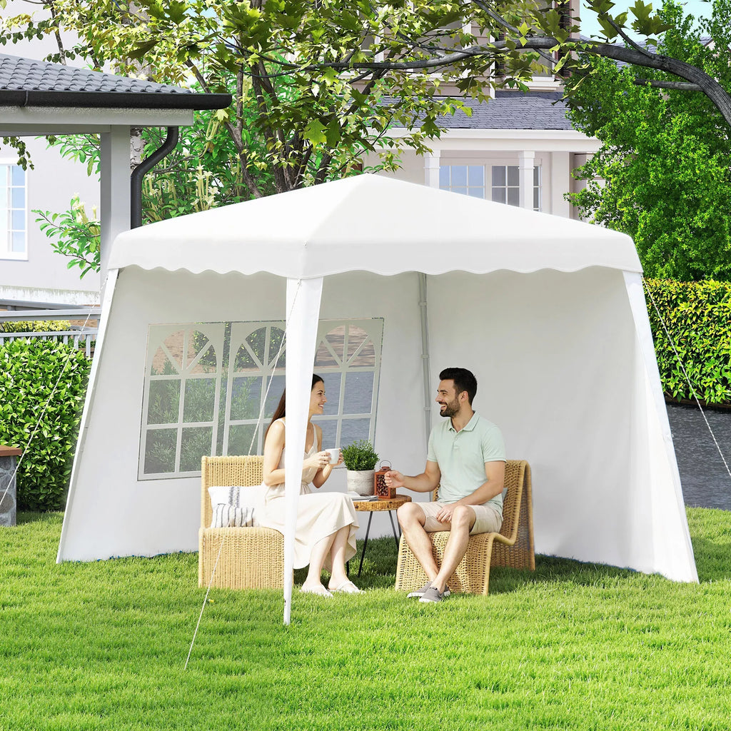 Pop Up Pavillion Sulankstomas paviljonas, su stogu, atsparus oro sąlygoms, 240 x 240 x 250 cm, baltas
