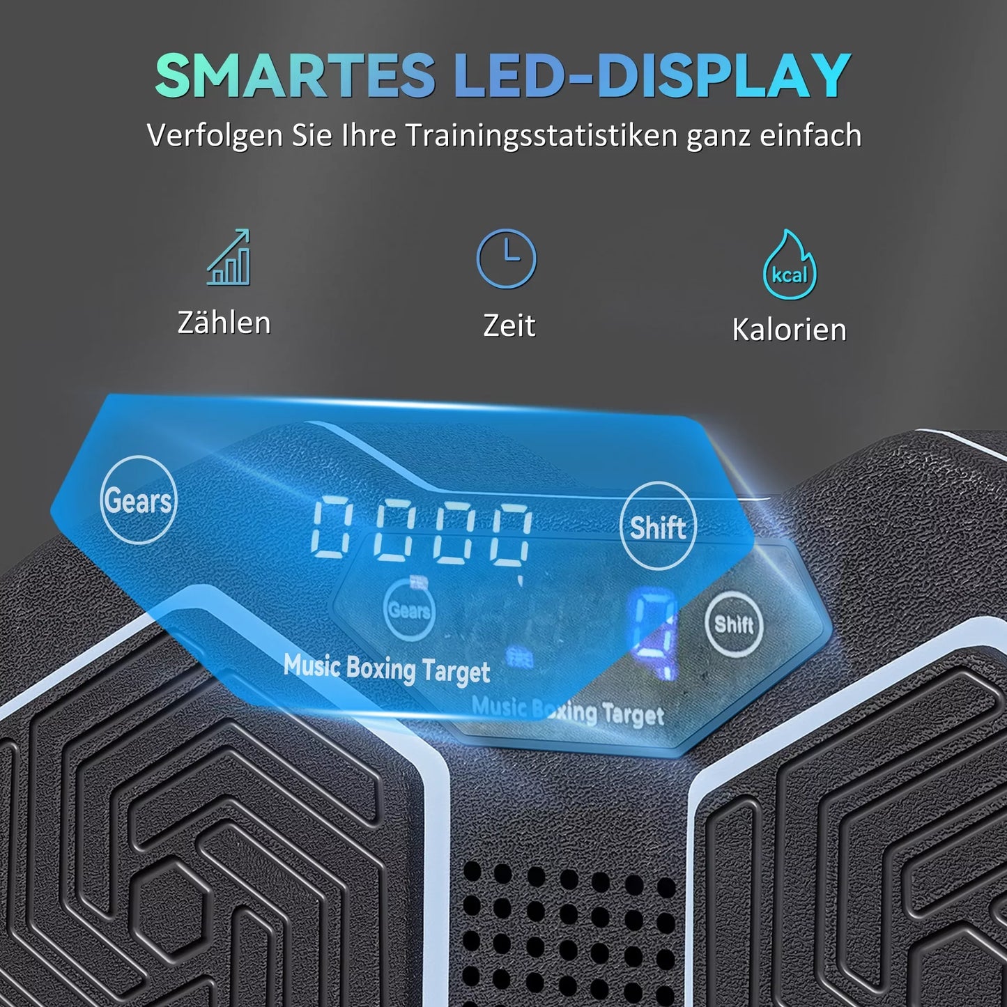 Muzikos grotuvas su Bluetooth, tvirtinamas prie sienos, 9 greičiai ir režimai, LED apšvietimas, juodas