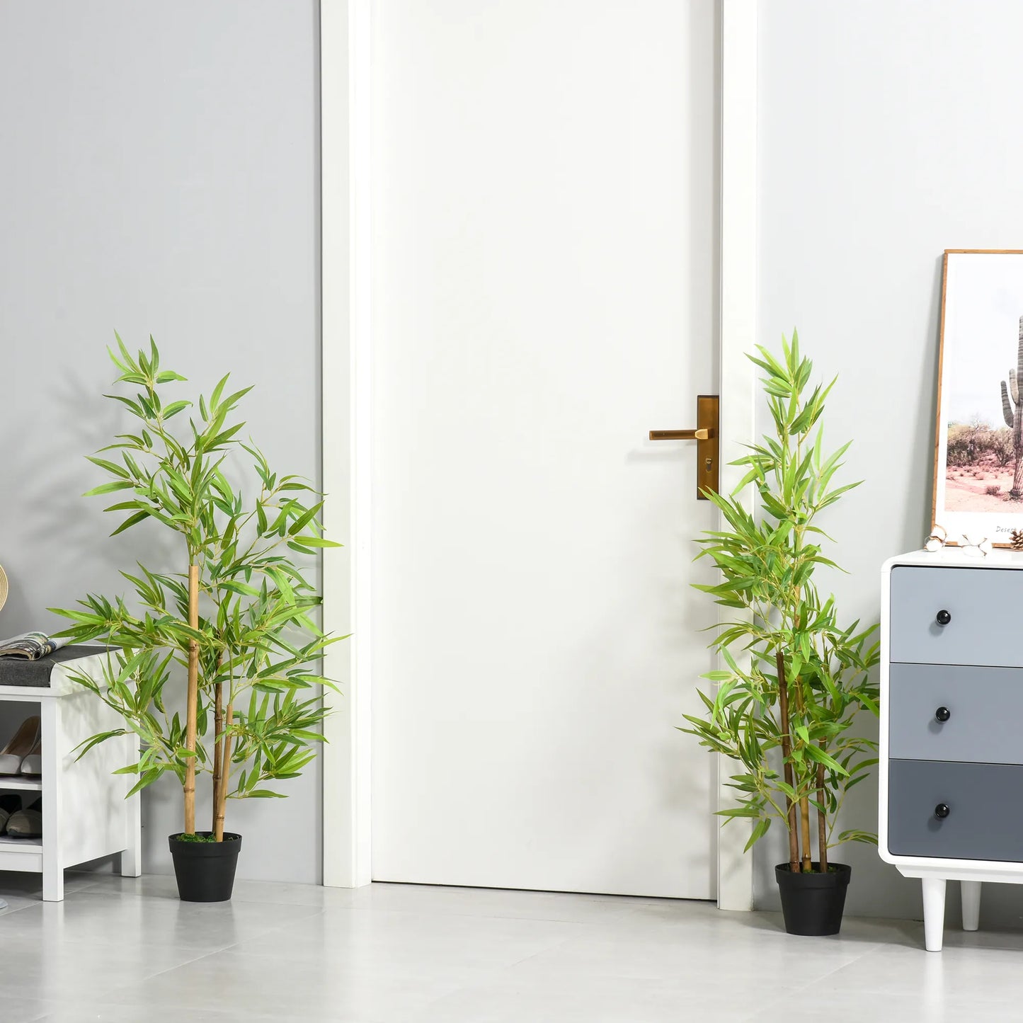 Dirbtinis bambukas, dirbtinis augalas su vazonu, dekoratyvinis medis, medžio dekoracija, 120 cm