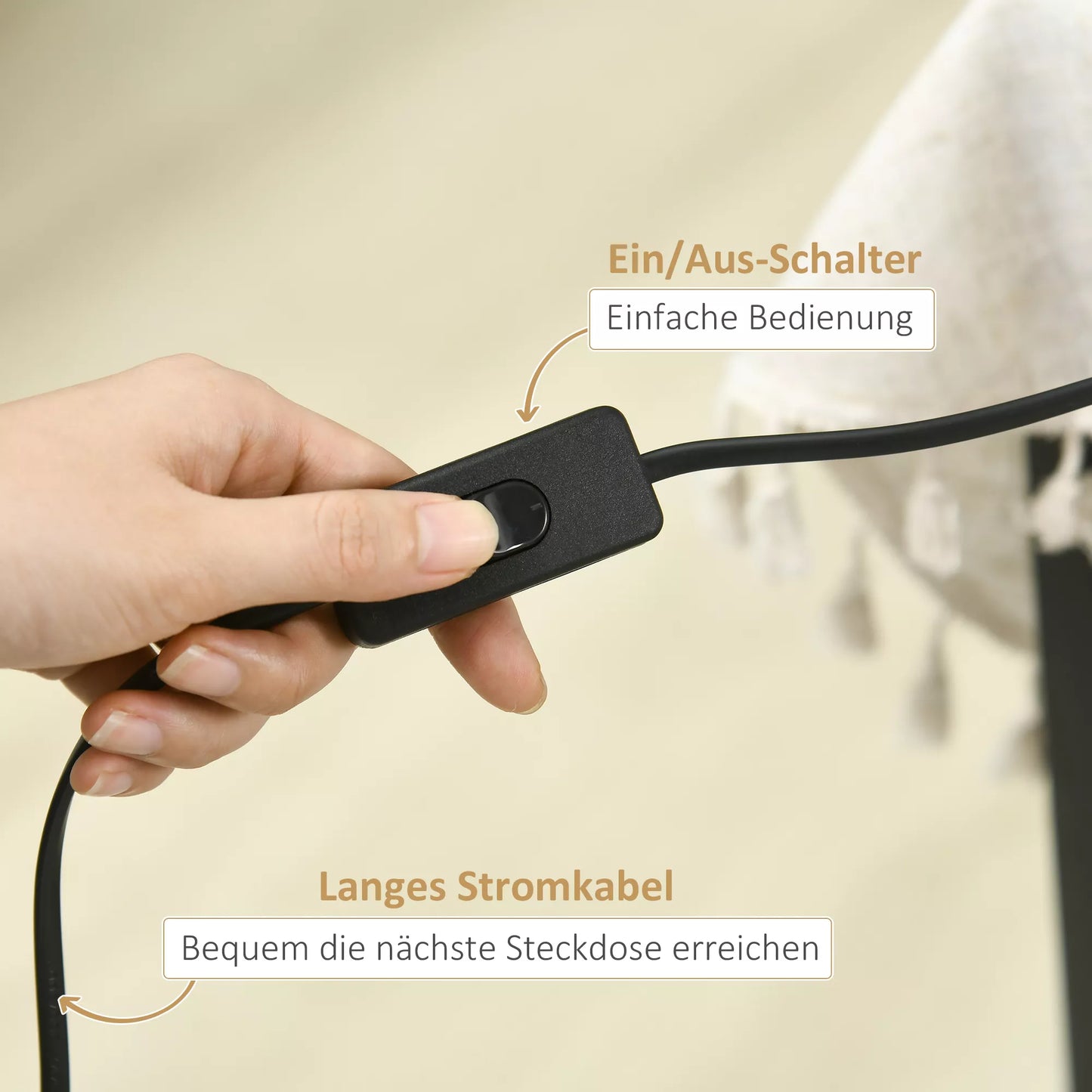 Stalo šviestuvas vintažinio dizaino, bambukas, reguliuojama atlenkiama ranka, balta + natūrali spalva