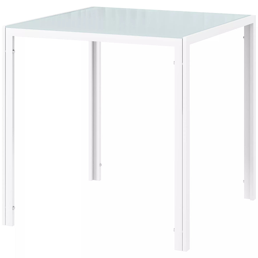 Valgomojo stalas HOMCOM kvadratinis, 75 x 75 cm, baltas