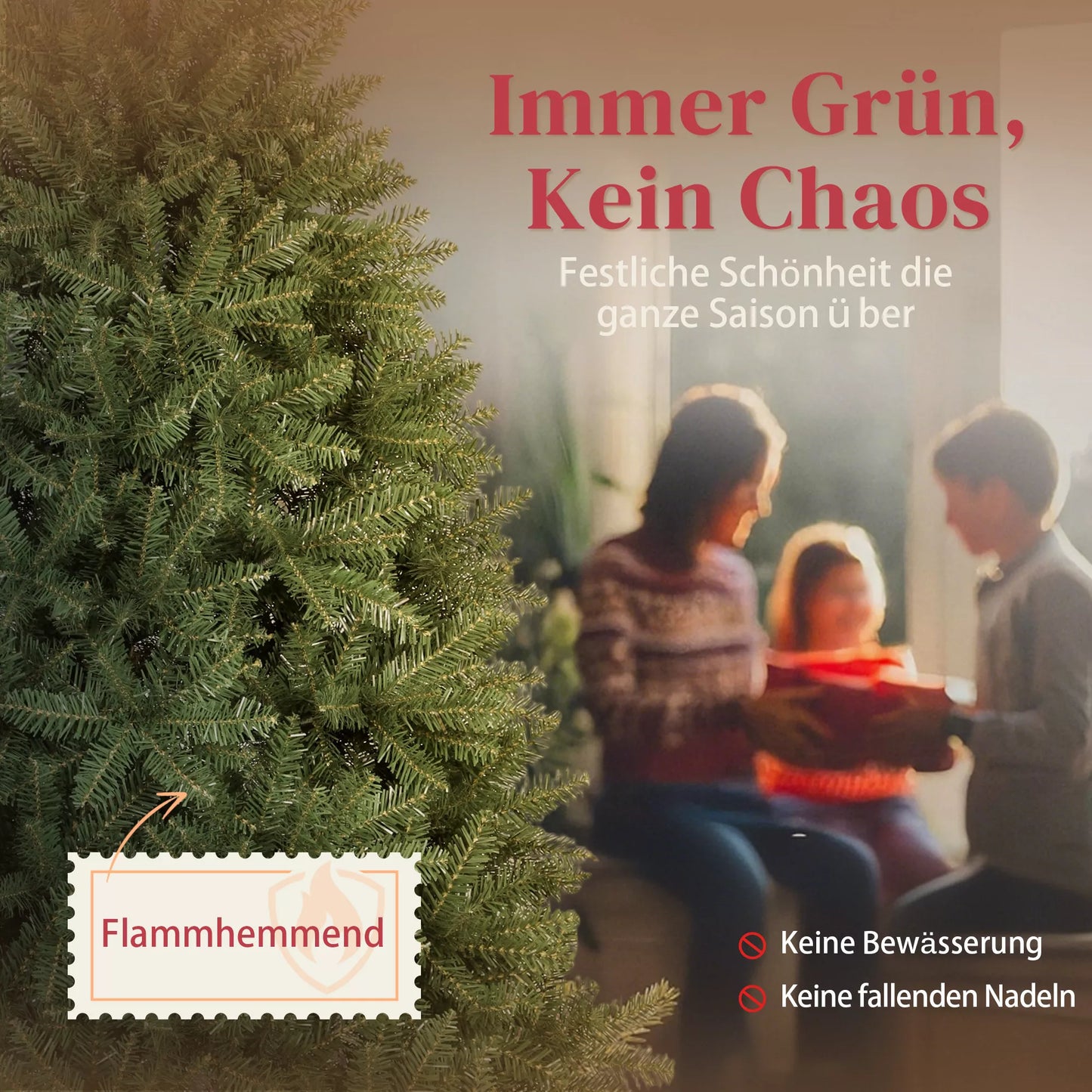 Dirbtinė Kalėdų eglutė, 180 cm, sulankstomos šakos, metalinis stovas, universali, žalia.