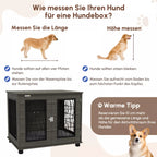 Šunų dėžės informacinė grafika apie šuns matavimą