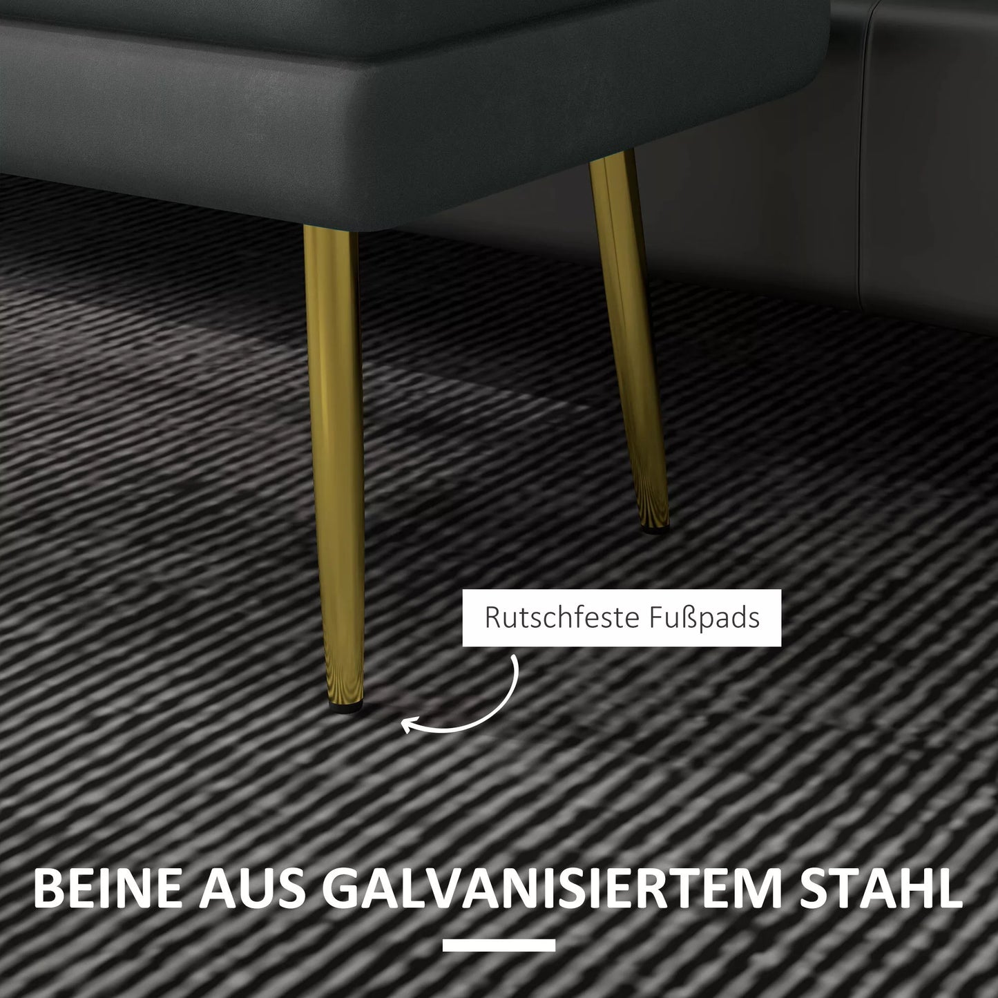 Suoliukas su atramine dalimi, su daiktadūže, plieninis, 79,5 cm x 37,5 cm x 43 cm, tamsiai pilkos spalvos