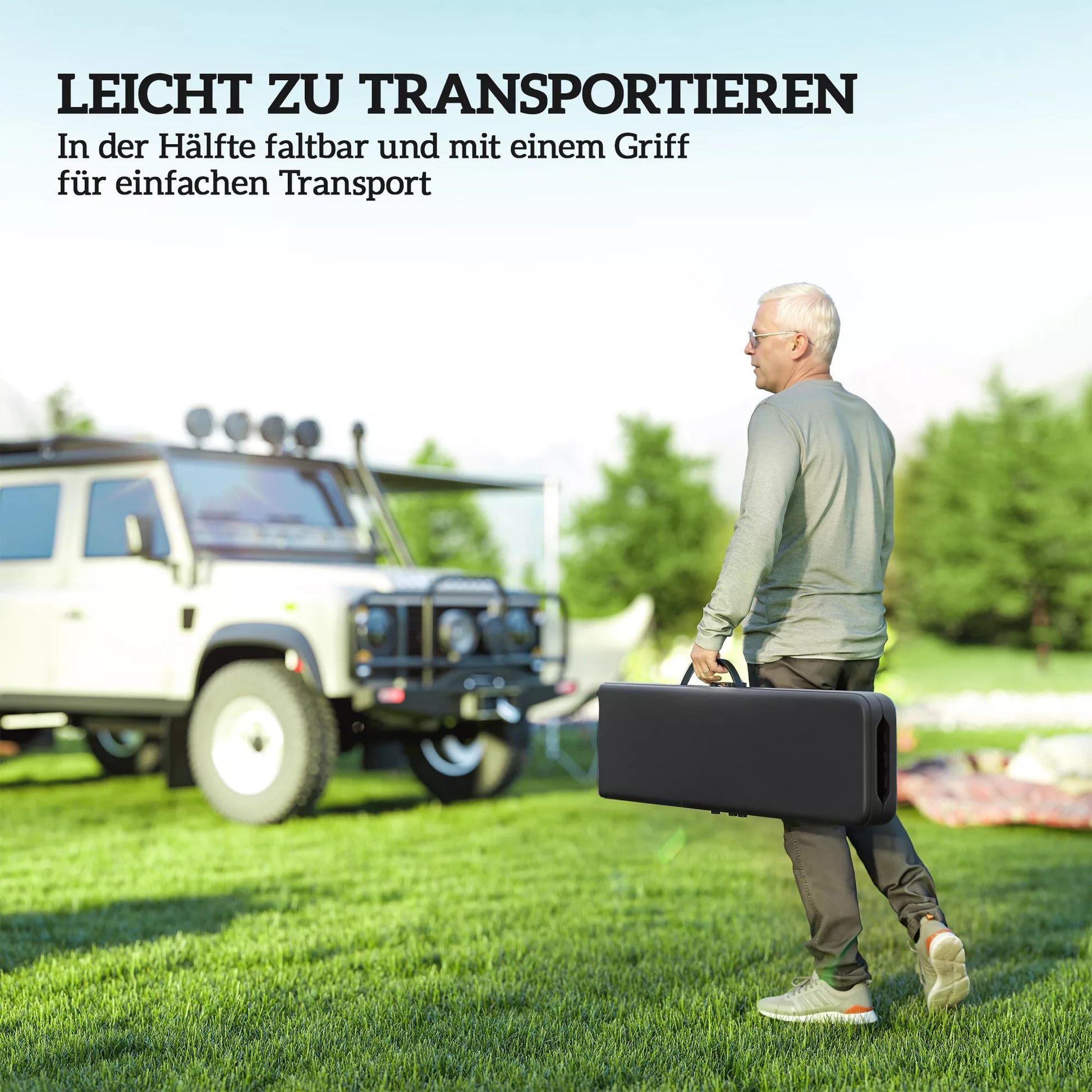 Kempingo suolas, plastikinis lauko suolas, 240 kg keliamoji galia, juodas