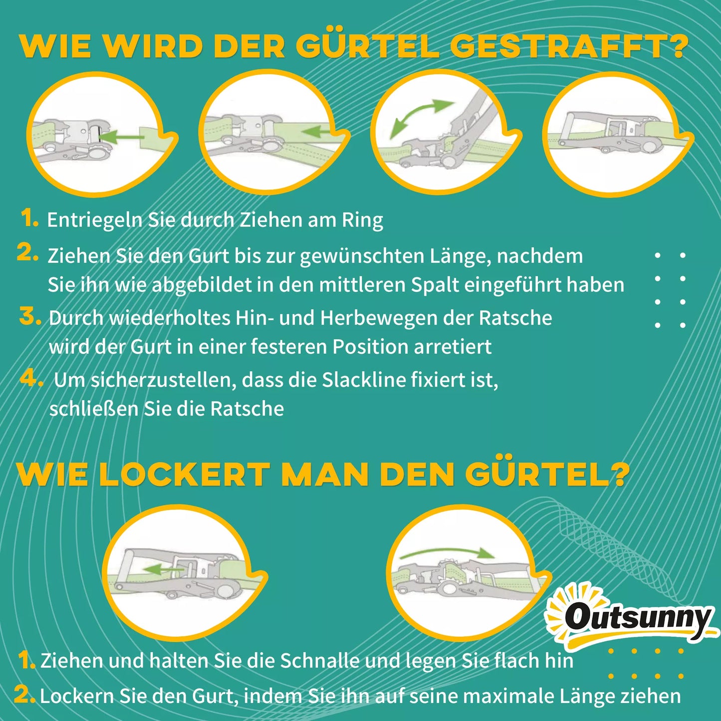 Ninja laipiojimo rinkinys, Slackline, 30 dalių, 10 m virvė, vaikams nuo 3-6 metų