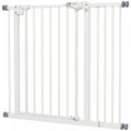 Durų apsauginės grotelės šunims, užtvaros, apsauginės grotelės naminiams gyvūnams, metalas, plastikas, 74–80/87–94 cm, baltos spalvos