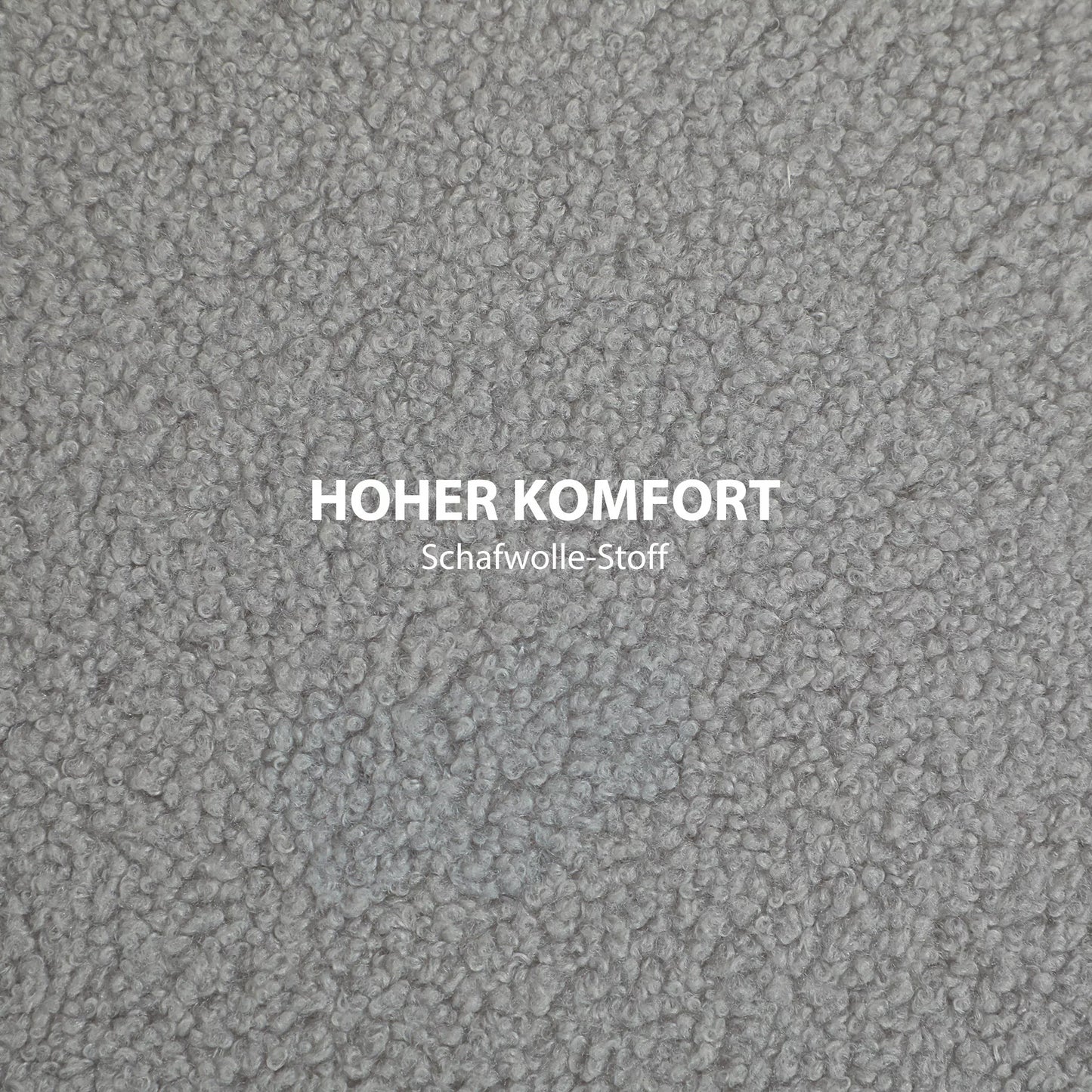 Pufas, Teddy vilnos audinys, paslėpta daiktadėžė, apverčiamas dangtis, 56 cm x 56 cm x 42 cm, Pilkas