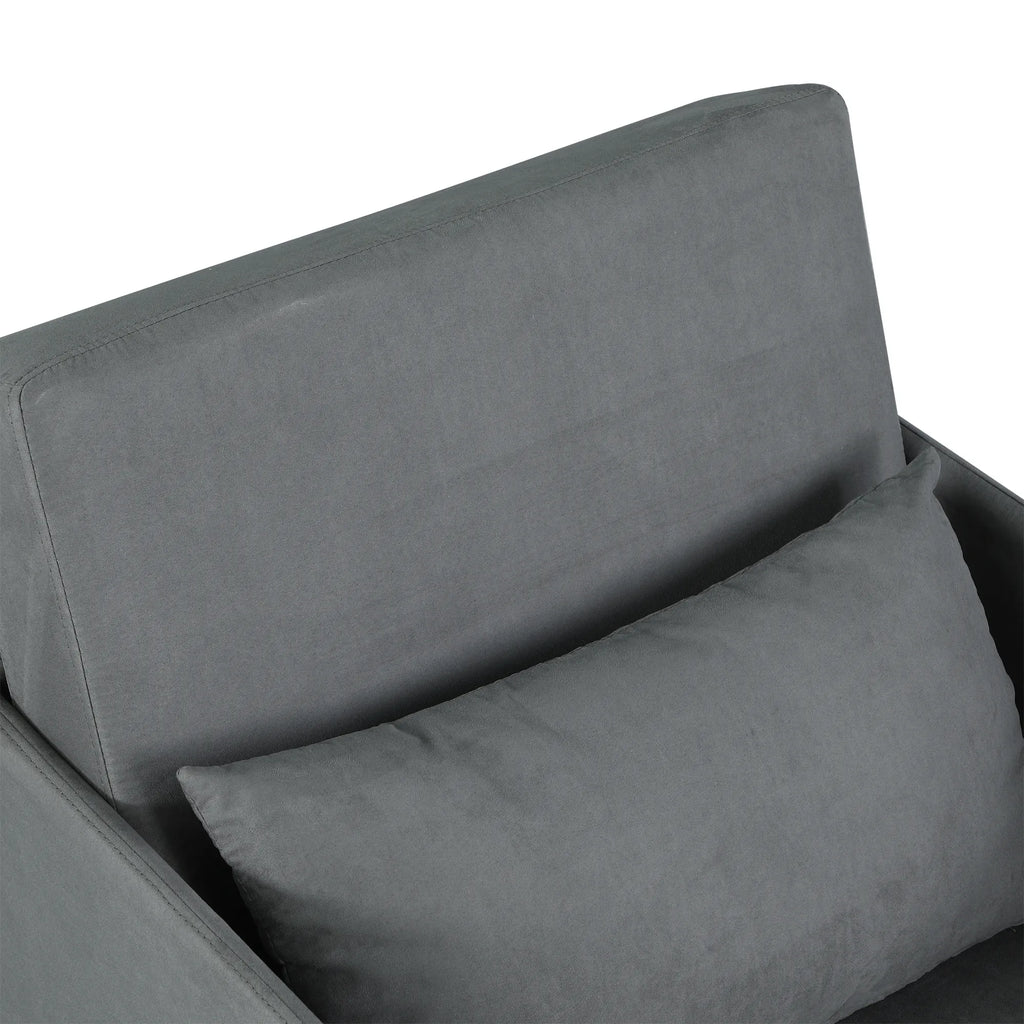 Miegamasis sofos Sofos lova Vienvietė sofa Skalbiama danga 2 šoninės kišenės Pagalvės Metalo Pilka 70 x 76 x 77 cm