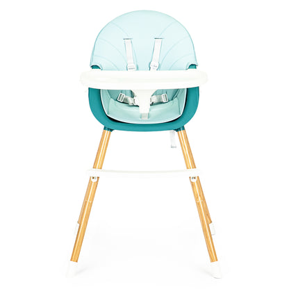 ECOTOYS 2-in-1 reguliuojama vaikiška maitinimo kėdutė, mėlyna (6–36 mėn.)