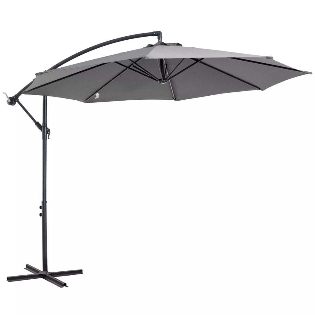 Skėtis su rankine rankena Atsparus oro sąlygoms  2,95 m x 2,95 m x 2,45 m Poliesteris Plienas Juodas