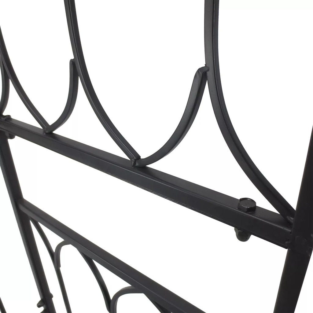 Rožių arkos su suoliuku Rožių suoliukas Pavėsinės suoliukas Filosofų suoliukas Tinklelis Tinklelis Sodas suoliukas Metalo Juodas 115 x 50 x 203 cm