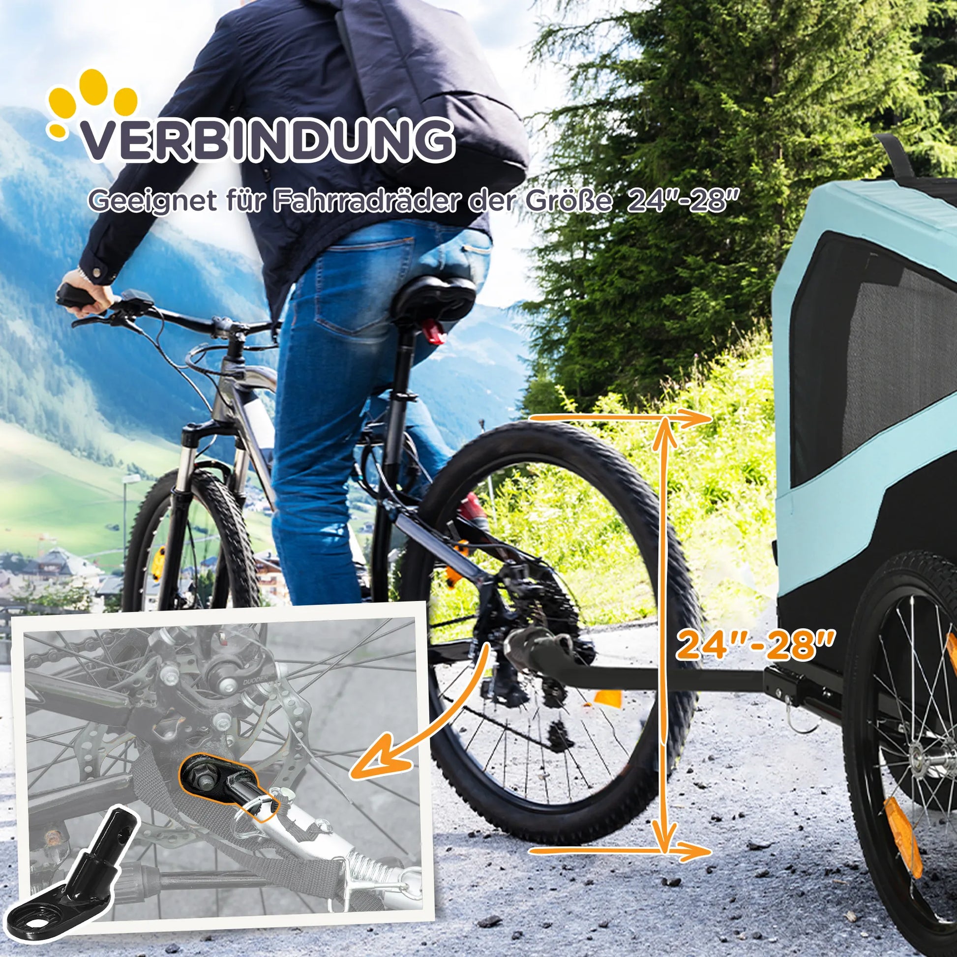 2 viename šunų priekaba šunų vežimėlis dviračio priekaba iki 30kg sulankstomas stumdomosios funkcijos 2 įėjimai tinkliniai langai apsauga nuo saulės plieninis rėmas šviesiai mėlynas 170 x 77 x 90 cm