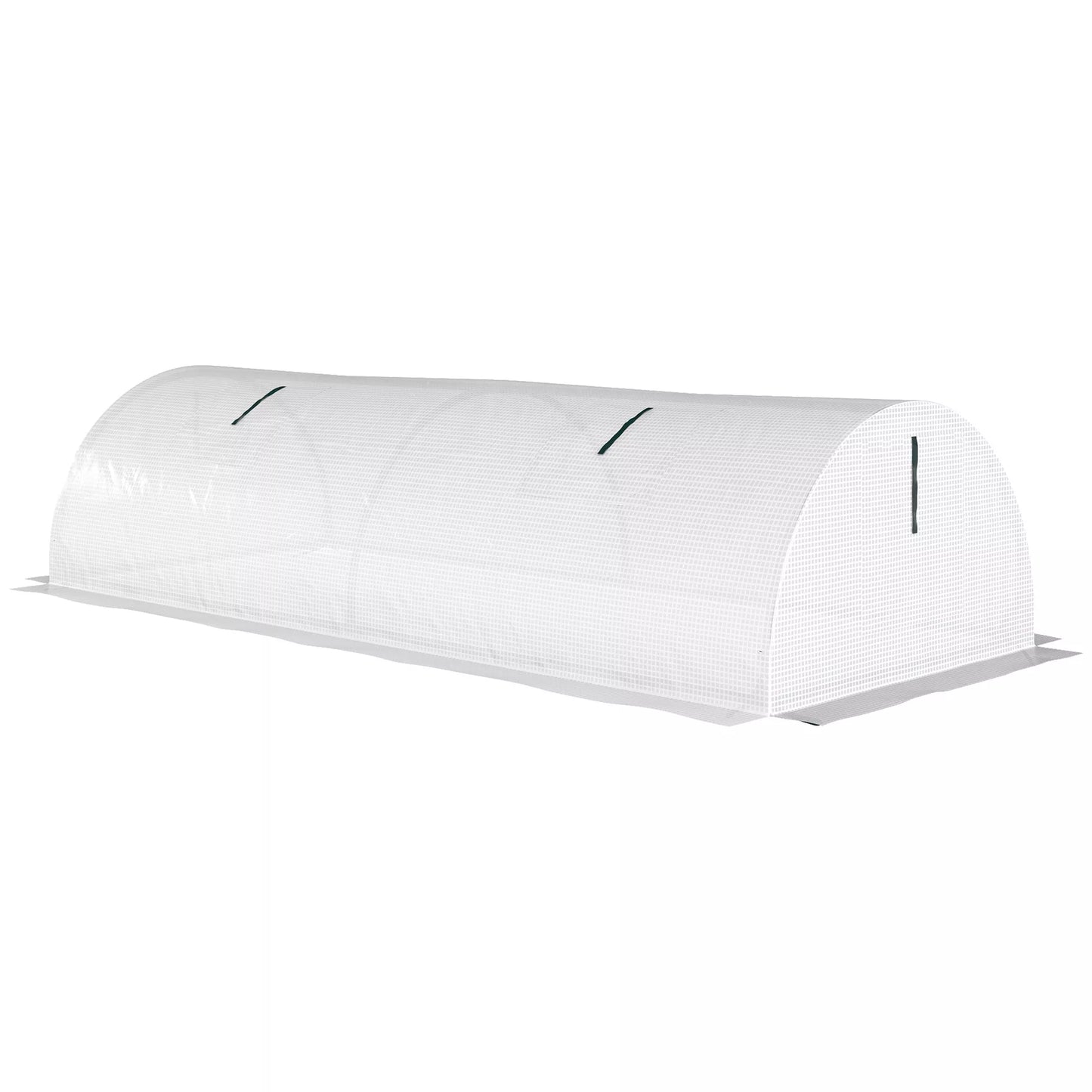 Plėvelės šiltnamis, mini tunelinis šiltnamis su tinkliniu langu, atsparus UV spinduliams, plastikinė plėvelė, 200 x 80 x 45 cm, baltas