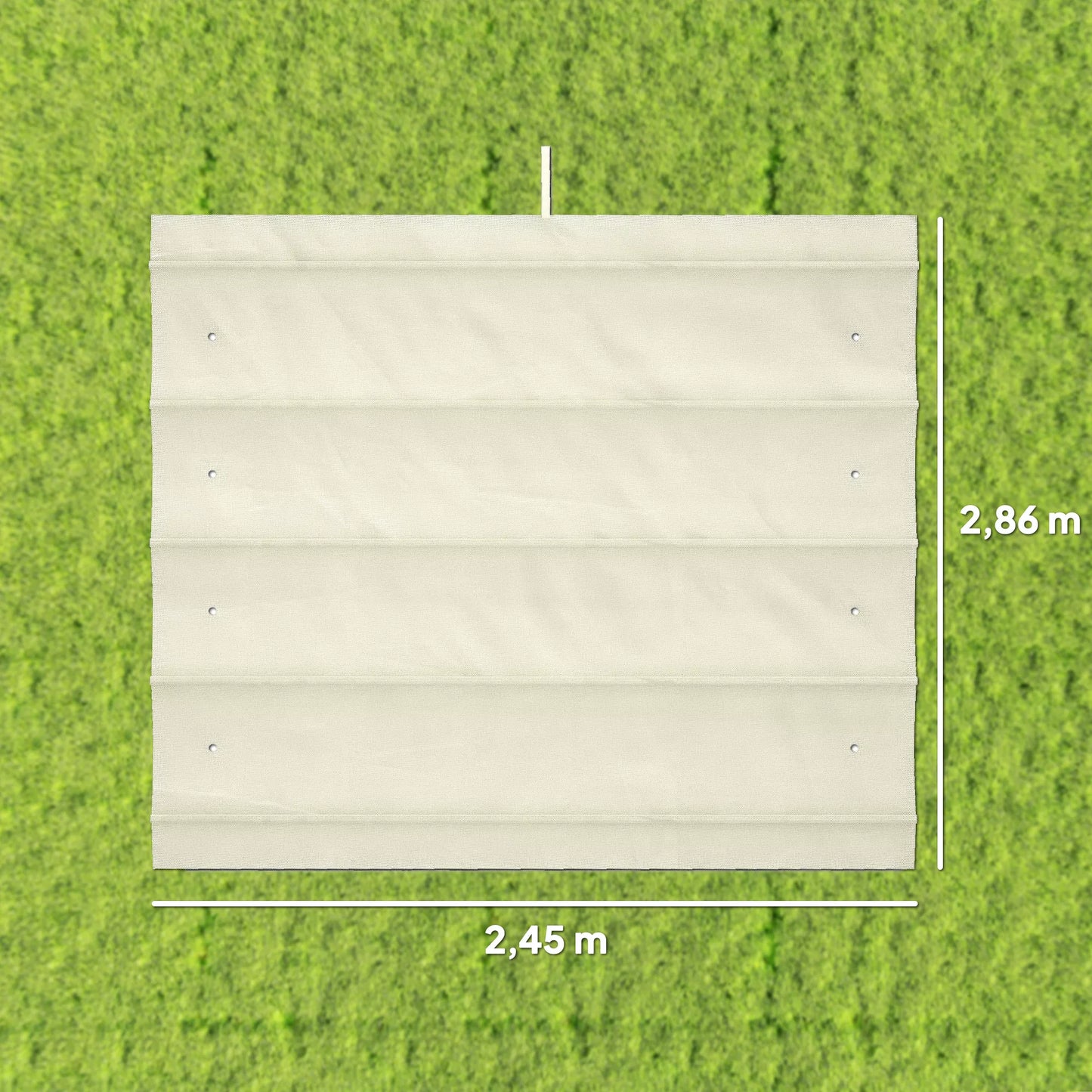 Atsarginis stogas 2,85 x 2 m sodo pavėsinei, ištraukiamas, lengvai montuojamas, poliesteris, kreminės baltos spalvos