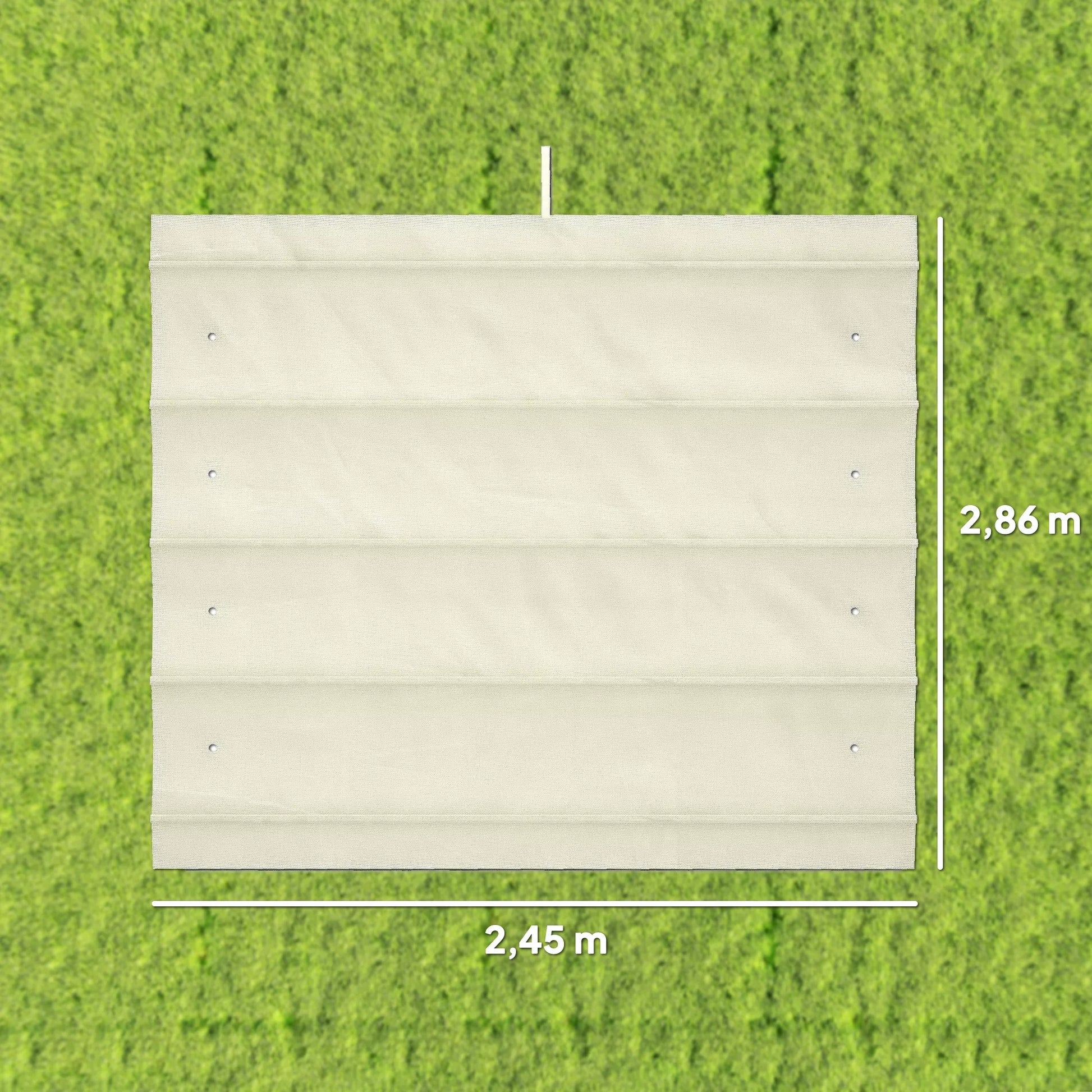 Atsarginis stogas 2,85 x 2 m sodo pavėsinei, ištraukiamas, lengvai montuojamas, poliesteris, kreminės baltos spalvos