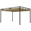 Pergola, tvirta saulės apsauga sodui, balkonui, terasai, pagaminta iš metalo ir plastiko, atspari UV spinduliams ir vandeniui, chaki spalvos