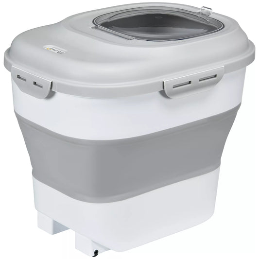 Sulankstomas sauso maisto laikiklis, iki 25 kg, su priedais, 44x32x37cm, Pilkas