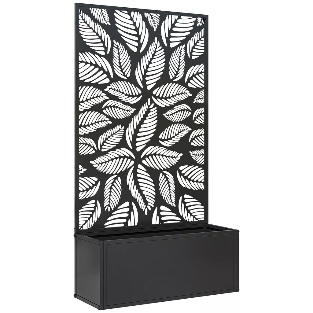 Pakelta metalinė lysvė su atrama, 61 x 23 x 113 cm, juodos spalvos