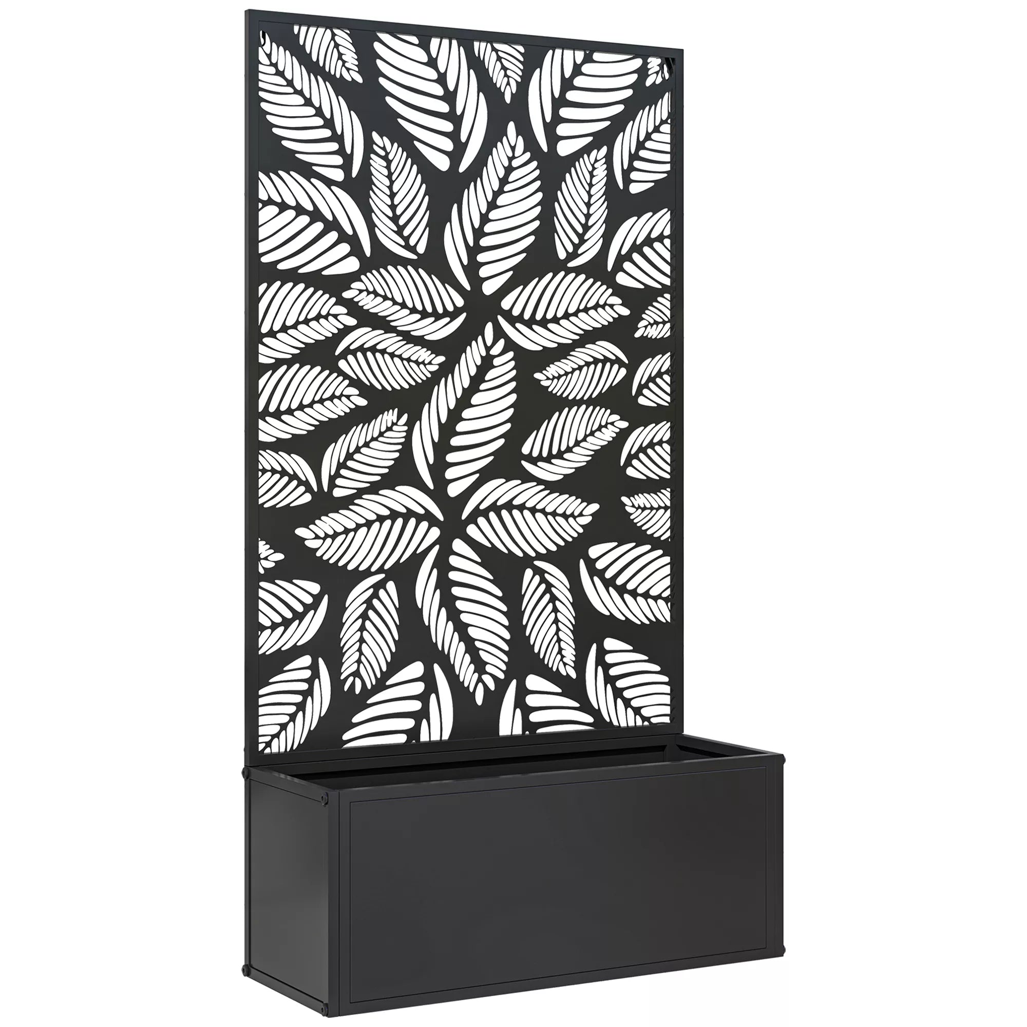 Pakelta metalinė lysvė su atrama, 61 x 23 x 113 cm, juodos spalvos
