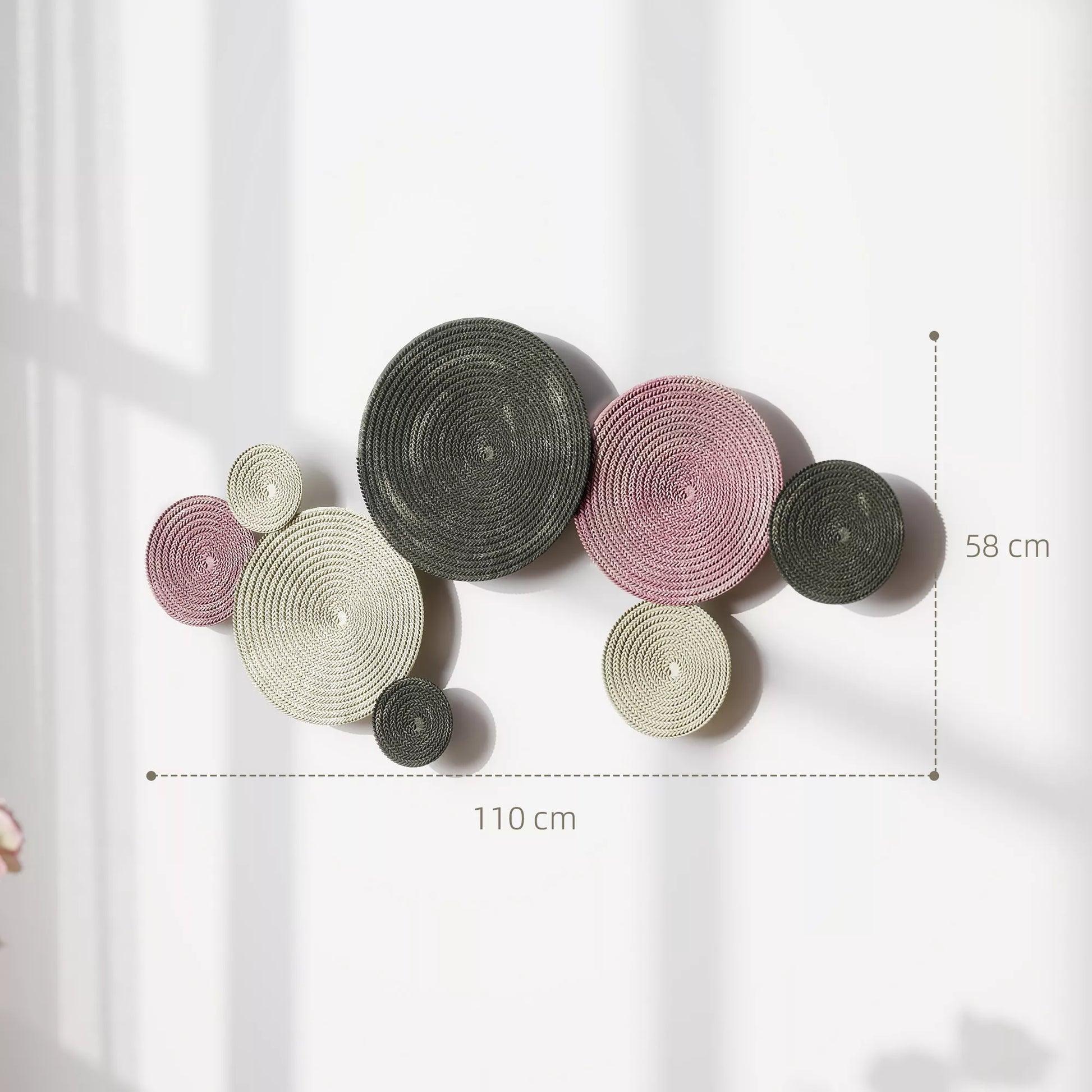 Sienų dekoro rinkinys disko dizaino, 8 metaliniai diskai, universalus, įvairiaspalvis