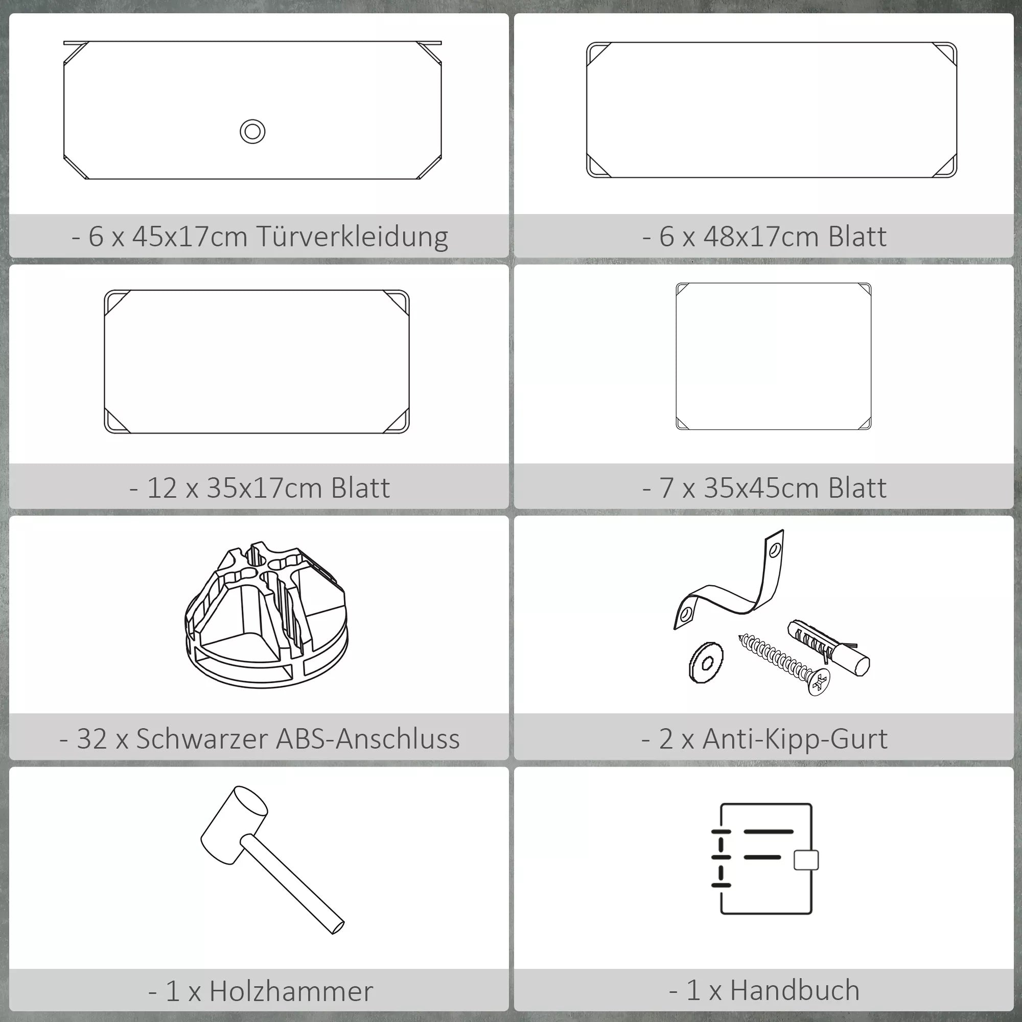 Modulinė lentynų sistema 12 porų batų, 49 cm x 36,5 cm x 108 cm, balta