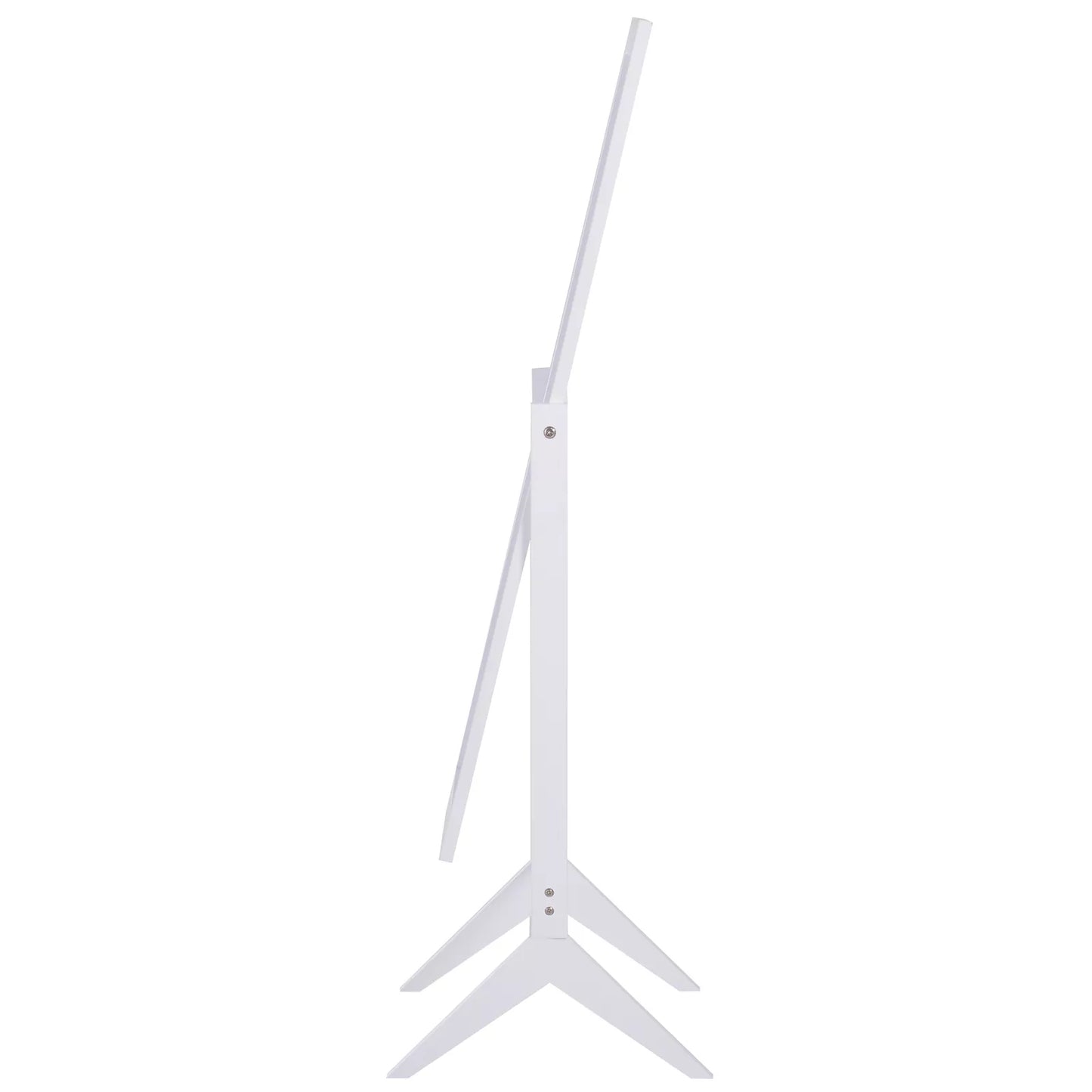 Pastatomas veidrodis Viso kūno veidrodis Veidrodis makiažui Pakeltos kojelės Lengvai prižiūrimas MDF Baltas 47 x 46 x 148 cm