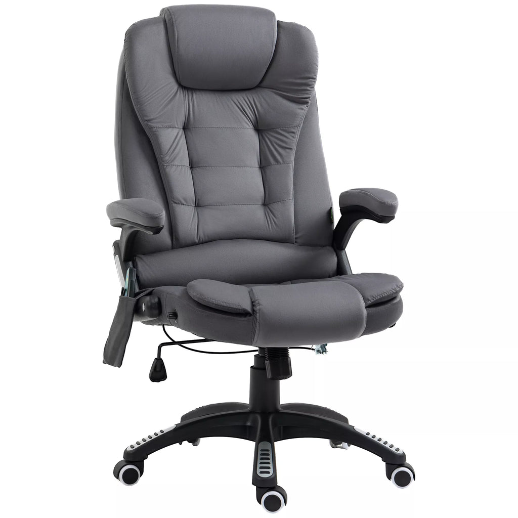 Vinsetto Biuro kėdė su masažo ir šildymo funkcija, ergonomiška, reguliuojamo aukščio, tamsiai pilka