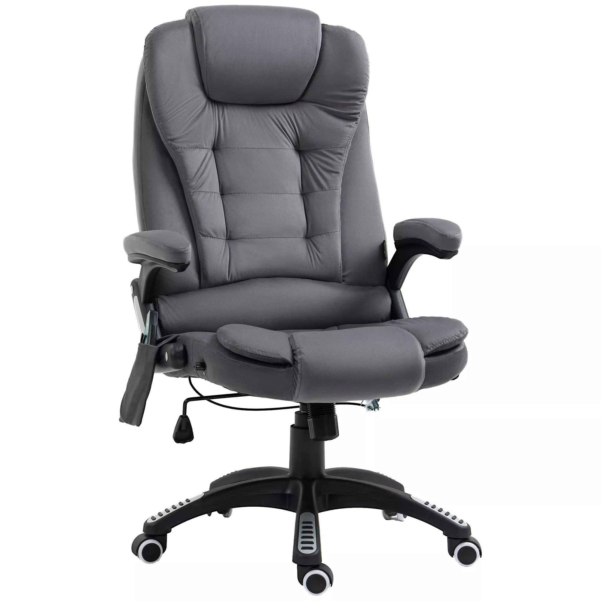 Vinsetto Biuro kėdė su masažo ir šildymo funkcija, ergonomiška, reguliuojamo aukščio, tamsiai pilka