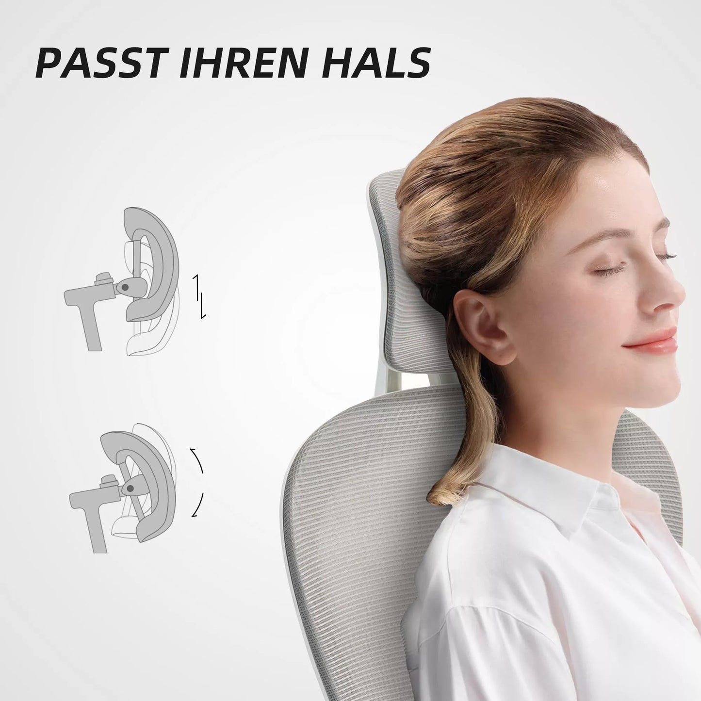 Ergonomiška biuro kėdė su tinklelio atlošu, reguliuojamo aukščio, sulankstomais porankiais, 5 ratukais, svyravimo funkcija, pilka