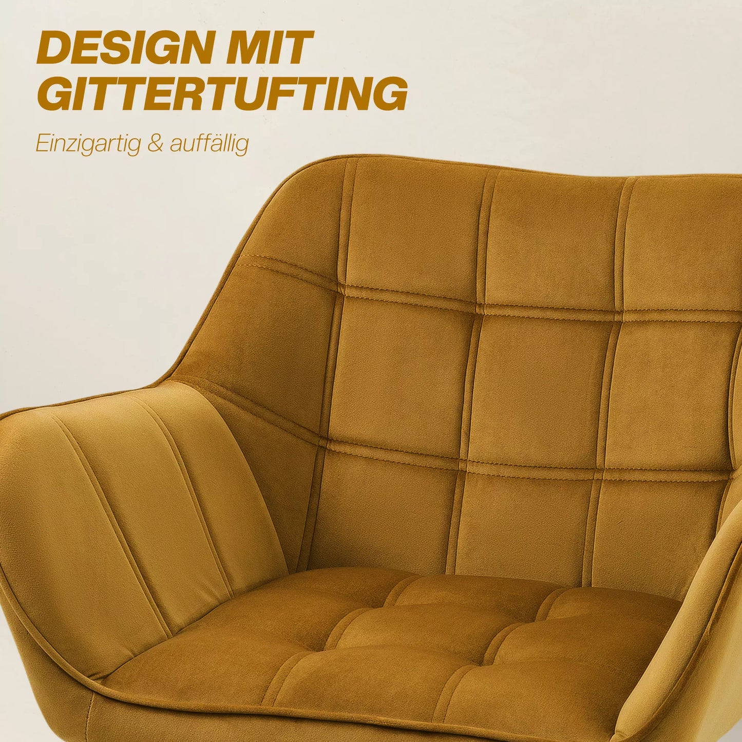 Apmuštasis fotelis, akcentinis fotelis, skandinaviško dizaino, aksomo išvaizdos, iki 120 kg, guminio medžio kojelės, geltonas