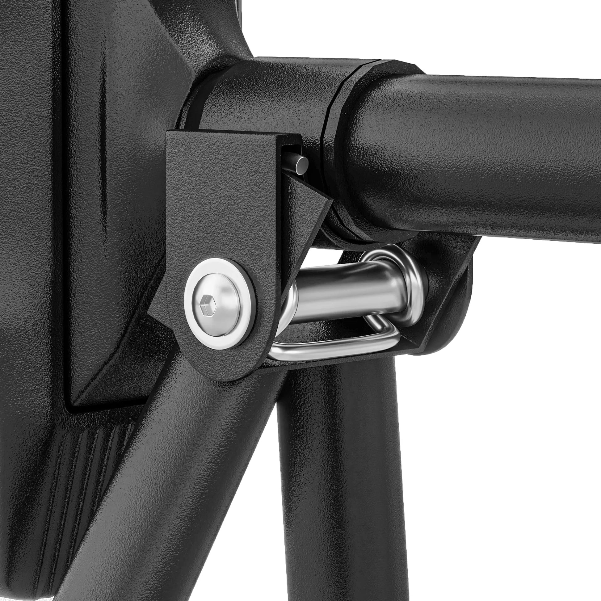 Reguliuojamas prisitraukimo strypas 80-110cm, su gulsčiuku, 6 taškų atrama, metalinis, juoda/raudona