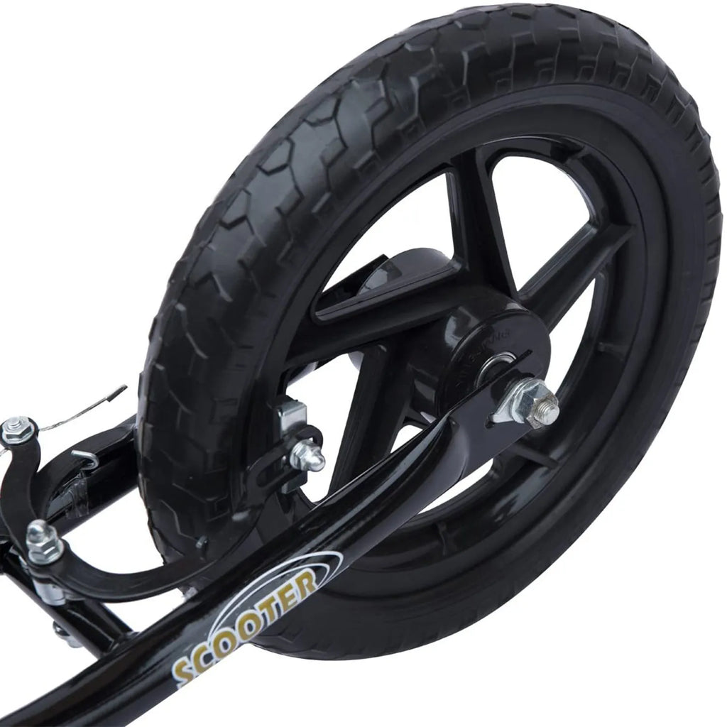 Vaikų paspirtukas su galiniu stabdžiu Kickscooter 12 colių paspirtukas Roller Scooter Cityroller vaikams Kickboard Reguliuojamas aukštis Plienas EVA Juodas 120 x 52 x 80-88 cm