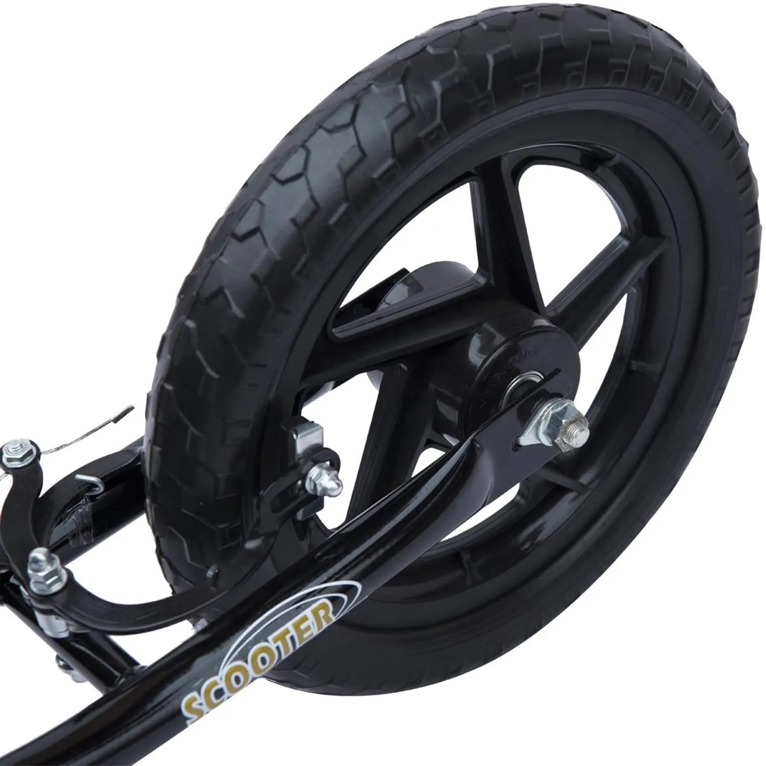 Vaikų paspirtukas su galiniu stabdžiu Kickscooter 12 colių paspirtukas Roller Scooter Cityroller vaikams Kickboard Reguliuojamas aukštis Plienas EVA Juodas 120 x 52 x 80-88 cm