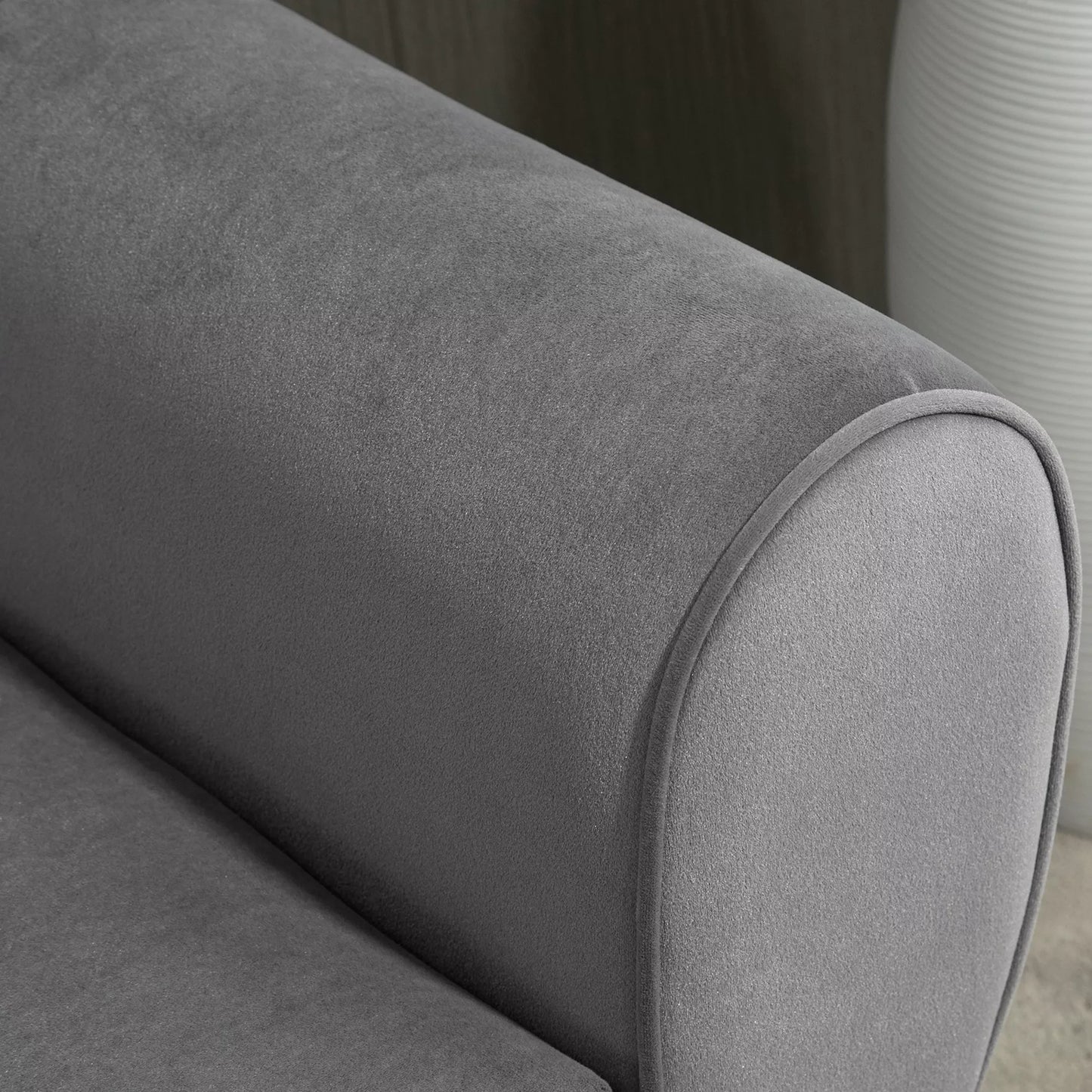 Paminkštintas suoliukas su daiktadėže ir porankiais, skrynios tipo suoliukas prieškambariui, miegamajam, svetainei, 118 x 42 x 66 cm, tamsiai pilkos spalvos