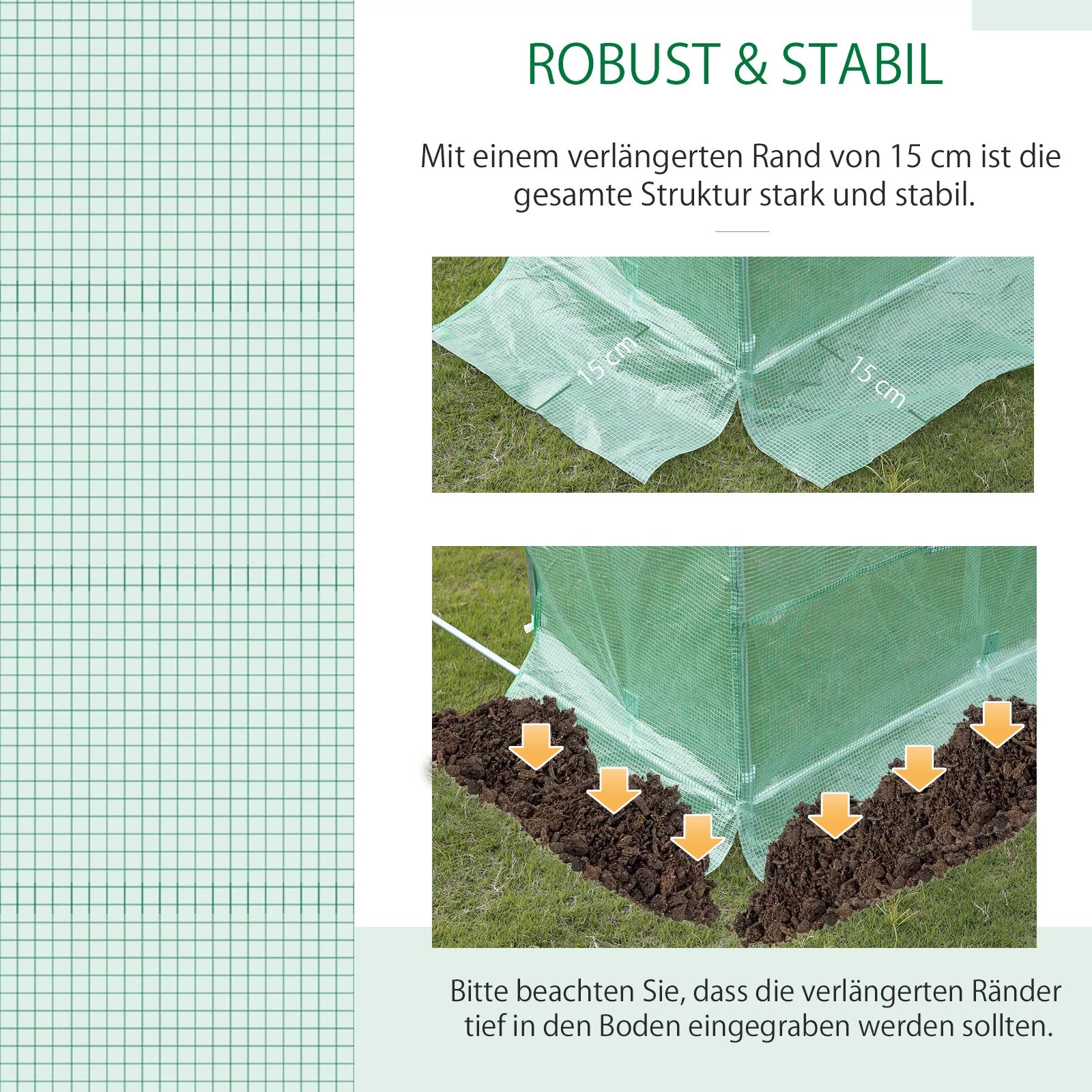 Šiltnamio plėvelė, 3 x 2 x 2 m, vandeniui atspari sodo plėvelė su UV apsauga, plastikinė plėvelė, šiltnamio dangtis, plėvelės tunelis, tunelio plėvelė lauko naudojimui, žalia