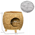 Katės urvo schema su matmenimis 44, 43 ir 42 cm