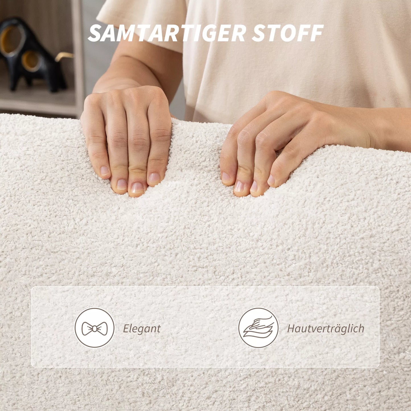 Biuro kėdė su aksominės išvaizdos audinio apmušalu, paminkštinta kėdė su plieniniu pagrindu, aukščio reguliavimo rašomojo stalo kėdė, kreminės baltos spalvos