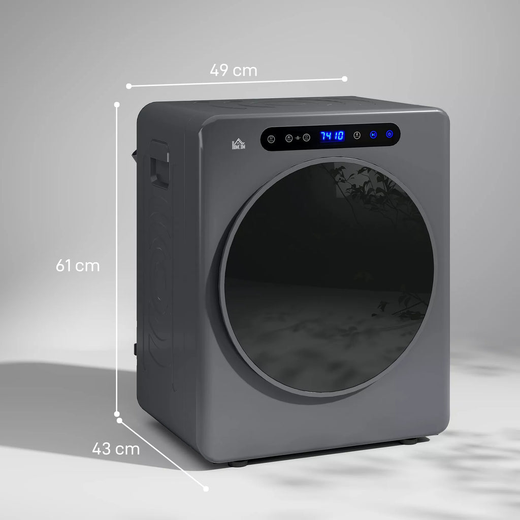 Skalbinių džiovintuvas, 6 programos, 40–60 °C, 3 kg talpa, kompaktiškas, jutiklinis valdymas, pilkos spalvos