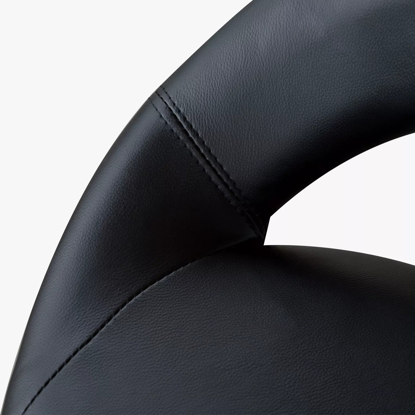 Ratukai biuro kėdė, darbo taburetė, reguliuojamas aukštis, PU+Metalas, Juoda, 50 x 54 x (66-78) cm