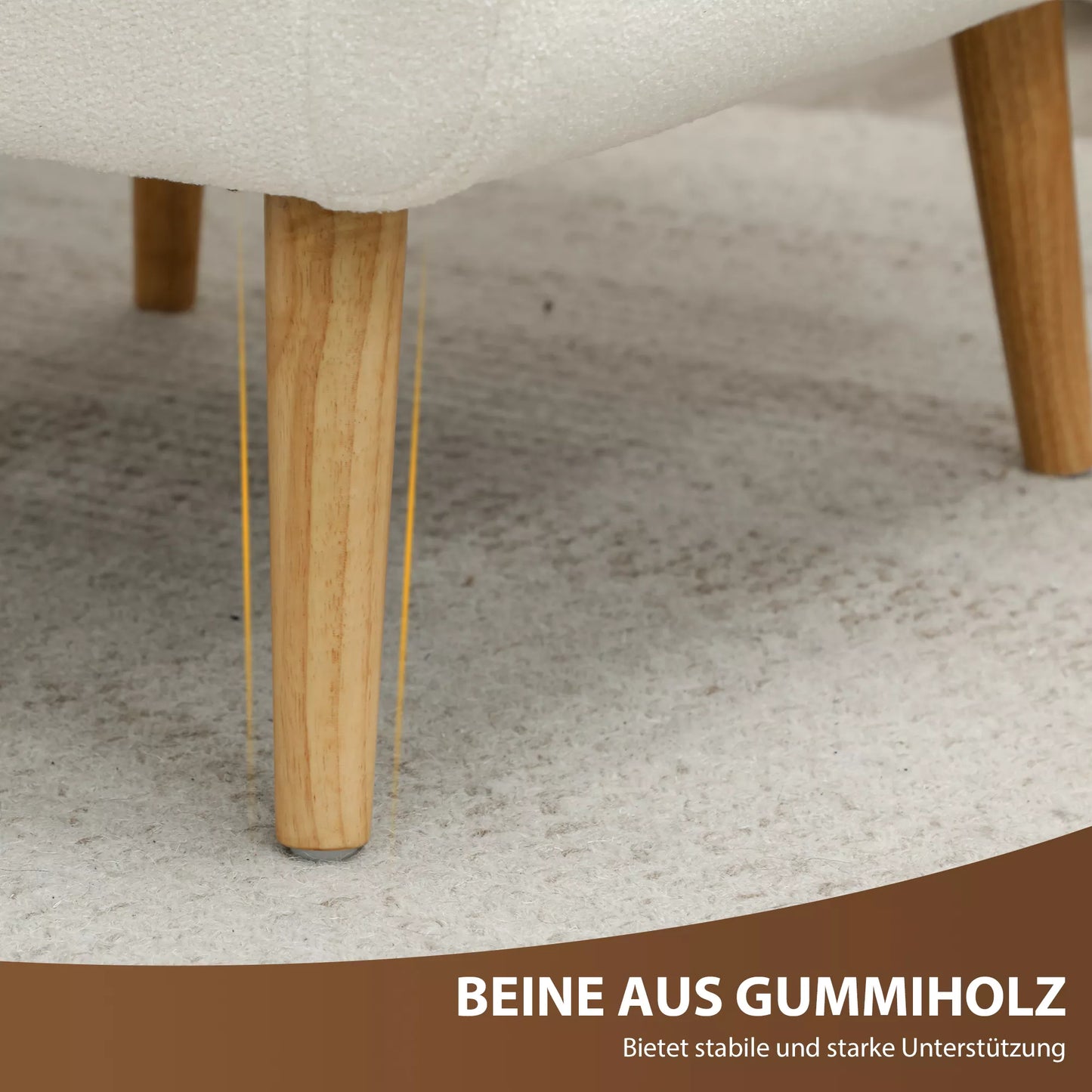 Fotelis su porankiais, sparnuotasis fotelis, minkštas fotelis, medinės kojos, sagčių apmušalas, baltas