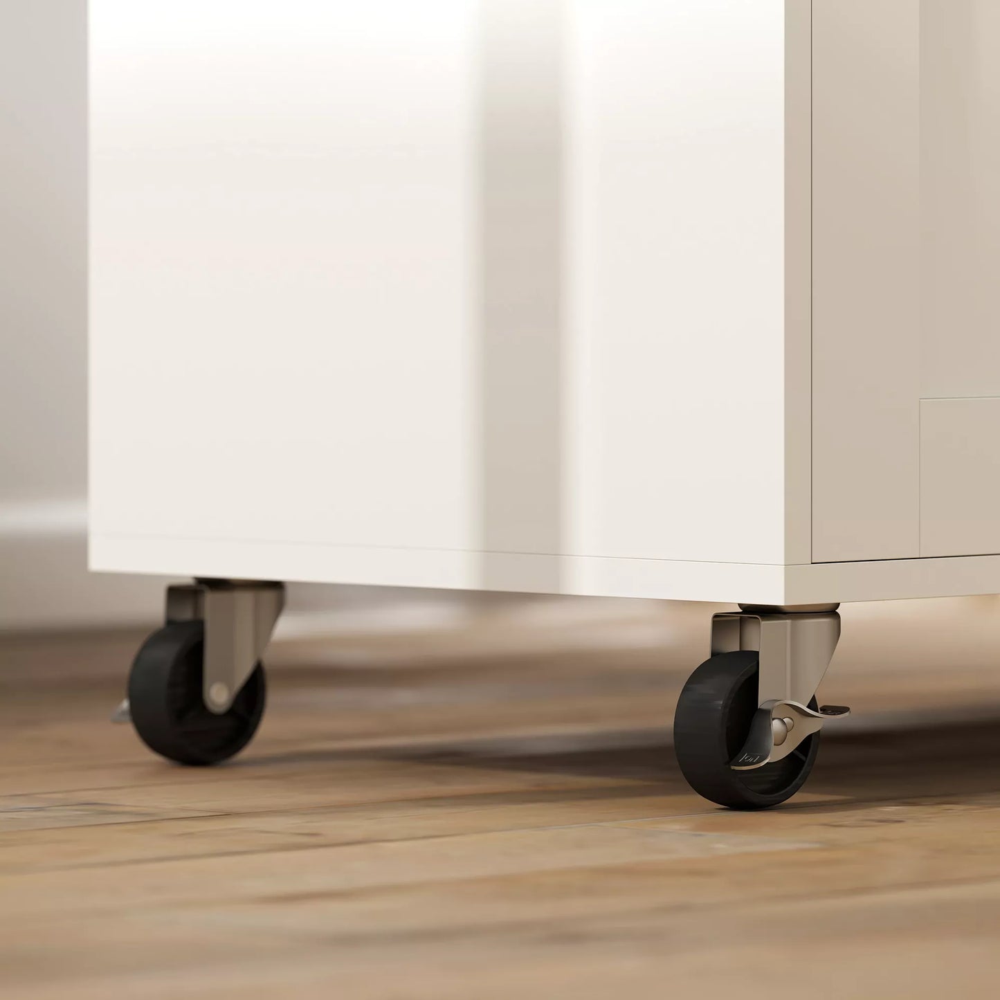 Virtuvės sala, virtuvės vežimėlis su ratukais, su atlenkiamu stalviršiu, stalčiu, lentynėle, 120 x 68 x 85 cm, balta